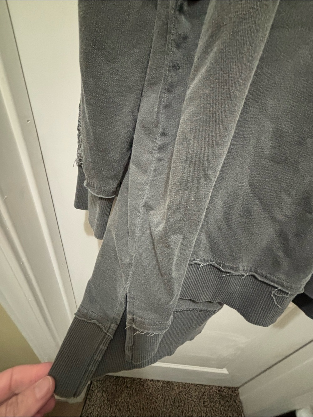 Oversized Hooded Sweatshirt in Washed Charcoal Gray - Picture 2 of 5
